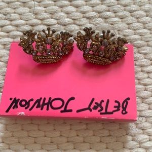 Betsey Johnson crown studs